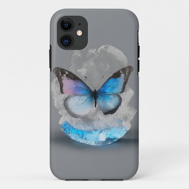 Coque mobile Crystal Blue Butterfly (Dos)