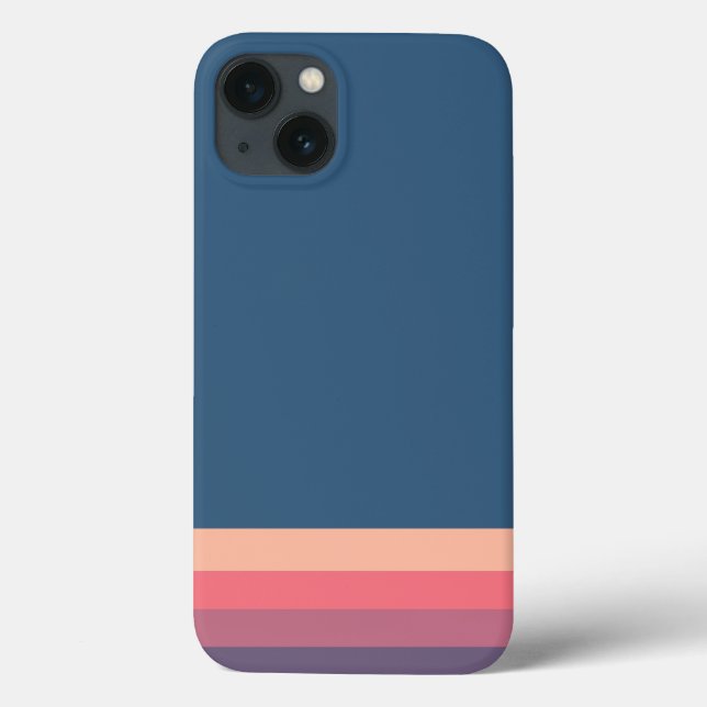 Coque moderne Blue Stripes iPhone 13 (Verso)