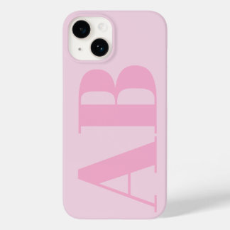Coque Monogramme minimal initial pour fille rose m