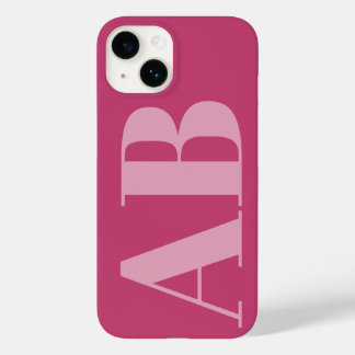 Coque Monogramme minimal initial pour fille rose m