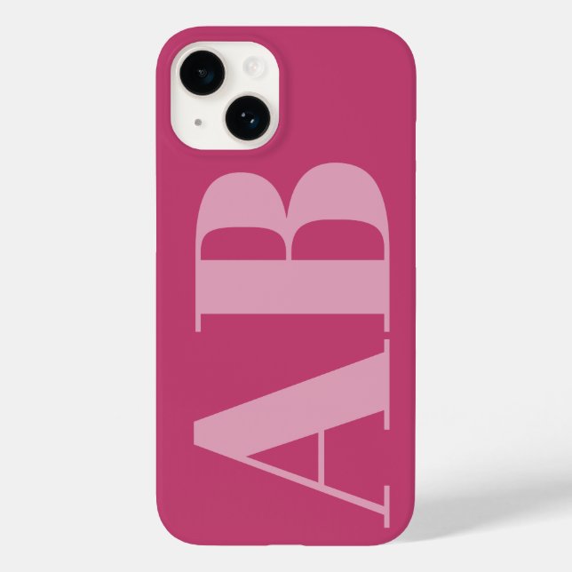 Coque Monogramme minimal initial pour fille rose m (Verso)