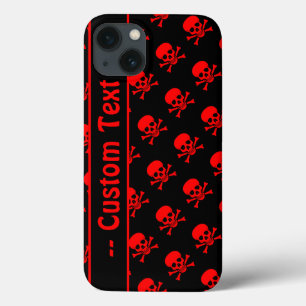 Coque Motif de crâne noir et rouge avec texte pers
