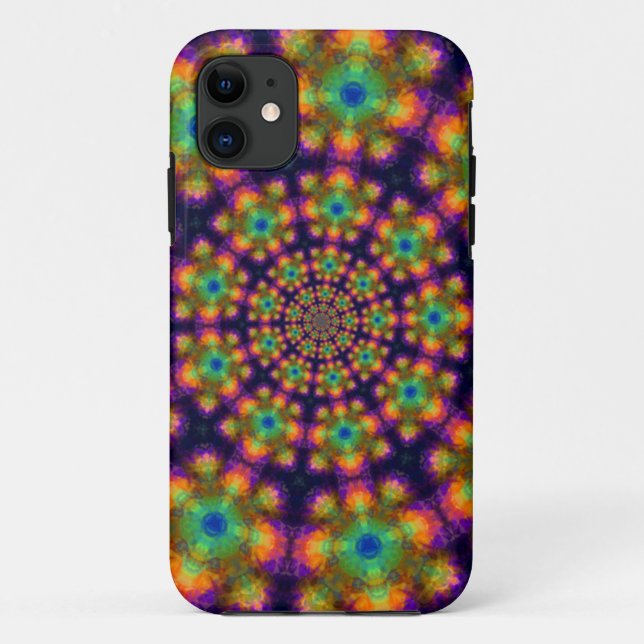 Coque Motif Kaleidoscope vert pourpre torride (Dos)