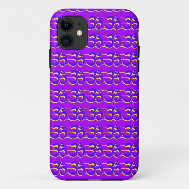 coque motif Om violet (Dos)