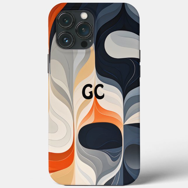 Coque noir et gris rétro orange (Verso)