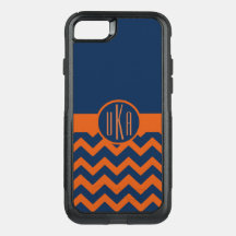 Monogramme bleu marine et orange brûlé personnalis