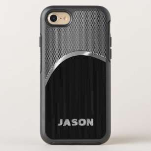 Coque OtterBox Symmetry iPhone 8/7 Monogramme Motif Mash Métallurgique Noir Et Argent