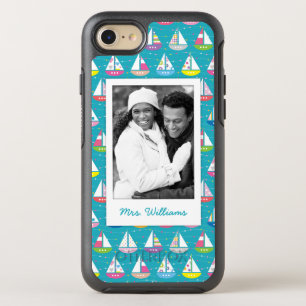 Coque Otterbox Symmetry Pour iPhone 7 Motif de bateau à voile Pastel   Votre photo et vo