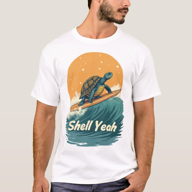 Coque, oui ! T-shirt tortue de surf (Devant)