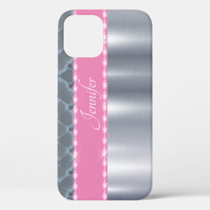 Coque personnalisé en argent rose métallique Samsu