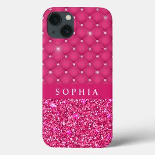 Coque personnalisé Fille Parties scintillant rose 