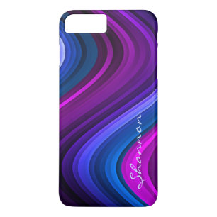 coque personnalisé Purple / Blue Abstrait Waves iP