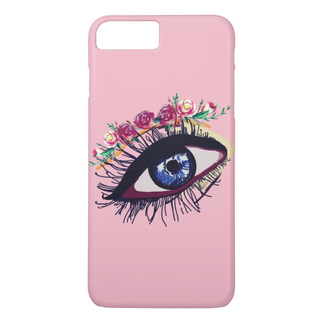 Coque photo personnalisé Blue Eye & Flower (Dos)