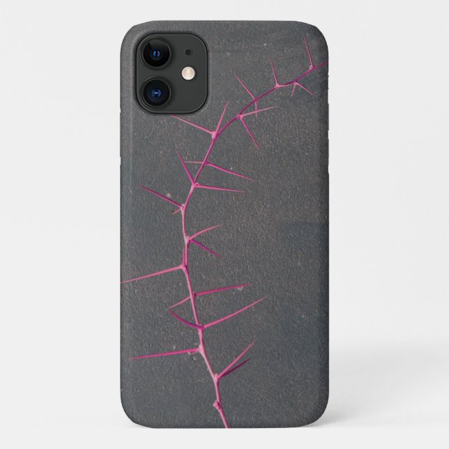 Coque Pink Twig Grey Concrete Fever Tree iPhone 11 (Dos)