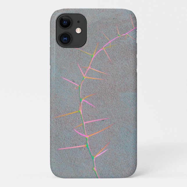 Coque Pink Twig Grey Concrete Fever Tree iPhone 11 (Dos)