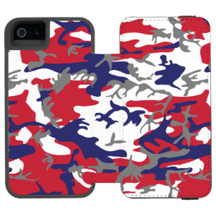 Coque-portefeuille iPhone 5 Incipio Watson™ 4 juillet, Fête de l'Indépendance, Gris de Camoufl