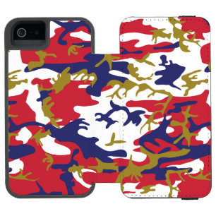 Coque-portefeuille iPhone 5 Incipio Watson™ 4 juillet, fête de l'Indépendance, or Camouflage