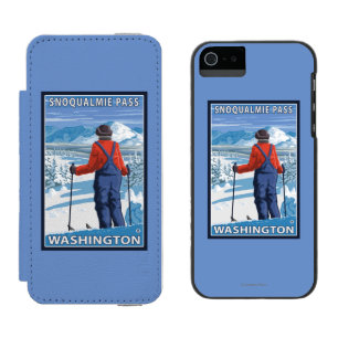 Coque-portefeuille iPhone 5 Incipio Watson™ Admirer de skieur - passage de Snoqualmie,