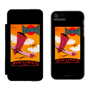 Coque-portefeuille iPhone 5 Incipio Watson™ Affiche de monoplan des lignes aériennes F-170 de