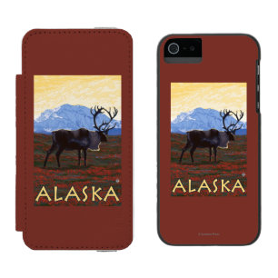 Coque-portefeuille iPhone 5 Incipio Watson™ Affiche de Vintage voyage d'AlaskaCaribou