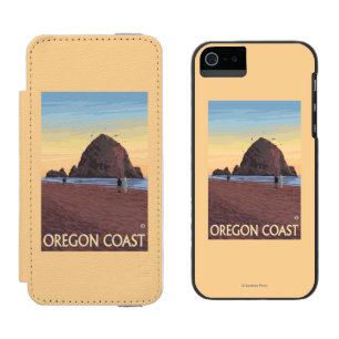 Coque-portefeuille iPhone 5 Incipio Watson™ Affiche de Vintage voyage de roche de meule de