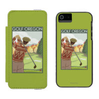 Affiche de Vintage voyage de scène d'OregonGolf