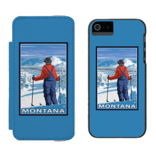 Coque-portefeuille iPhone 5 Incipio Watson™ Affiche de voyage d'AdmiringMontanaVintage de