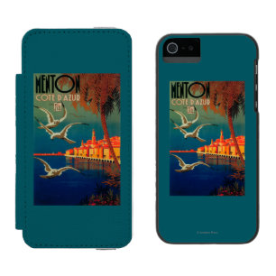 Coque-portefeuille iPhone 5 Incipio Watson™ Affiche de voyage de la Côte d'Azur # 1