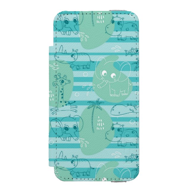 Coque Portefeuille Incipio Pour iPhone Animaux mignons jouant avec de l'eau 1 (Folio Devant)