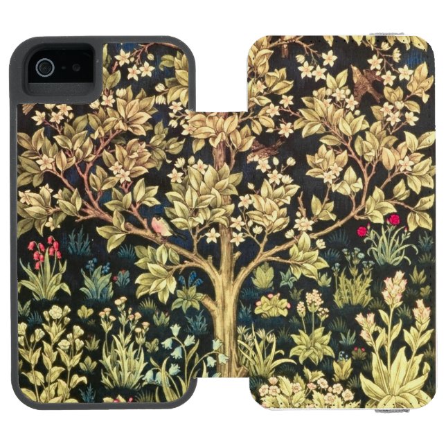Coque Portefeuille Incipio Pour iPhone Arbre de William Morris d'art vintage floral de la (Folio Ouvert)