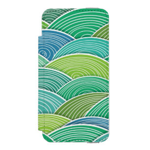 Coque-portefeuille iPhone 5 Incipio Watson™ Arrière - plan des vagues vertes abstraites