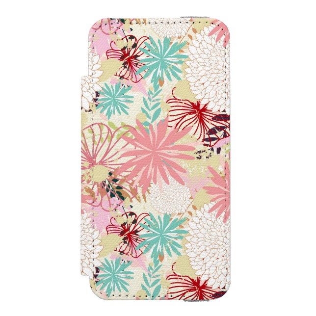 Coque Portefeuille Incipio Pour iPhone Arrière - plan floral 4 (Folio Devant)