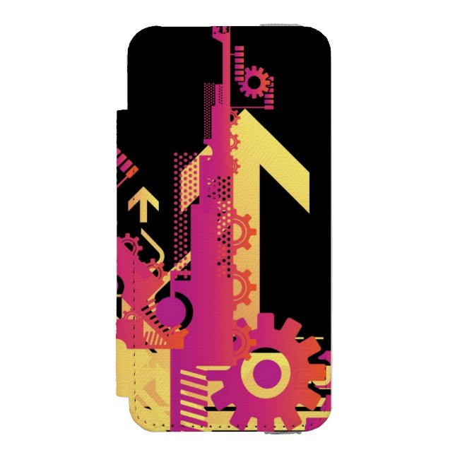 Coque Portefeuille Incipio Pour iPhone Arrière - plan tramé technique 7 (Folio Devant)