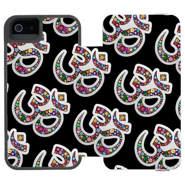 Coque Portefeuille Incipio Pour iPhone Art symbolique floral Namaste (Folio Ouvert)