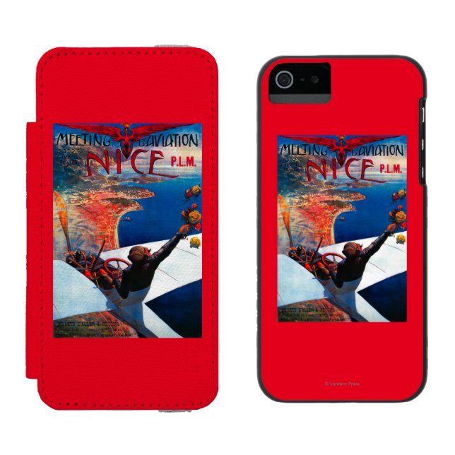 Coque Portefeuille Incipio Pour iPhone Aviation de D de réunion à Nice, affiche de la (Côté par côté)