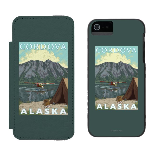 Coque Portefeuille Incipio Pour iPhone Avion de Bush et pêche - Cordova, Alaska (Côté par côté)