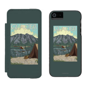 Coque-portefeuille iPhone 5 Incipio Watson™ Avion de Bush et pêche - parc national de glacier,