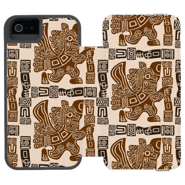Coque Portefeuille Incipio Pour iPhone Aztec Eagle Guerrier Tribal Art antique (Folio Ouvert)