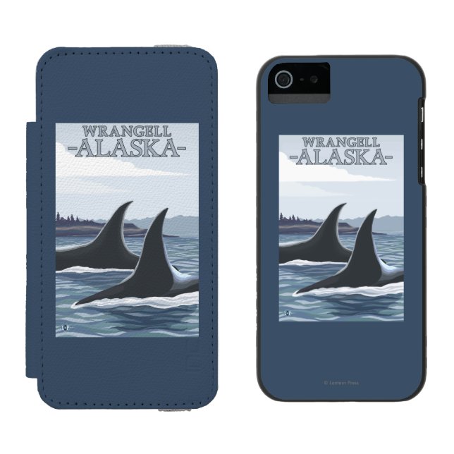 Coque Portefeuille Incipio Pour iPhone Baleines #1 - Wrangell, Alaska d'orque (Côté par côté)