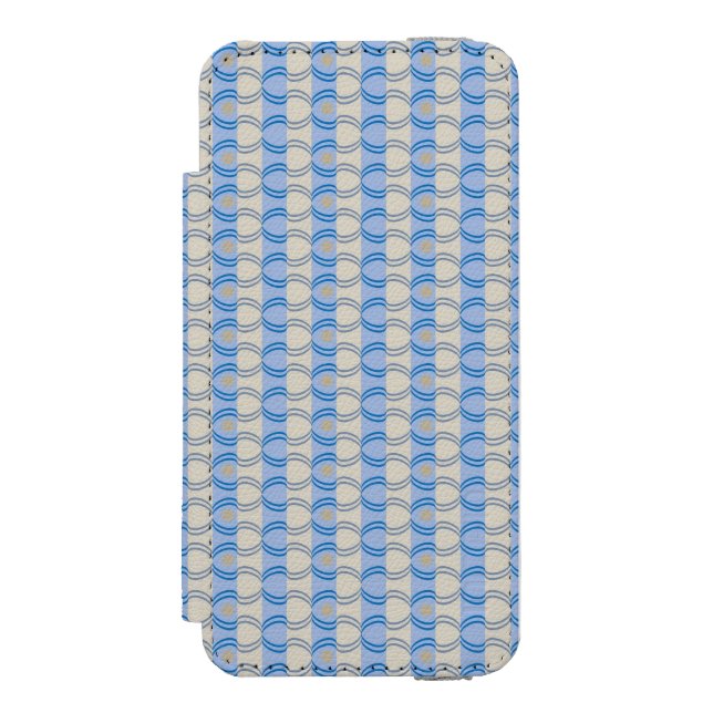 Coque Portefeuille Incipio Pour iPhone Bleu courant Tan de Candystripe (Folio Devant)