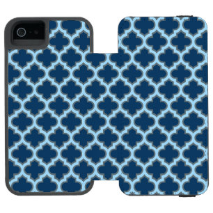 Coque-portefeuille iPhone 5 Incipio Watson™ Bleu et Bébé Bleu Trellis, treillis, Quatrefoil