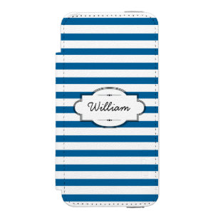 Coque-portefeuille iPhone 5 Incipio Watson™ Bleu et blanc personnalisés