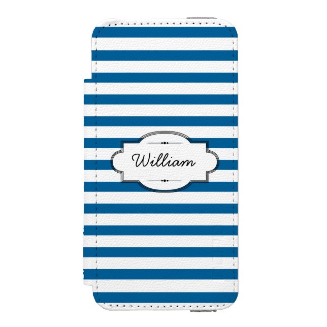 Coque Portefeuille Incipio Pour iPhone Bleu et blanc personnalisés (Folio Devant)