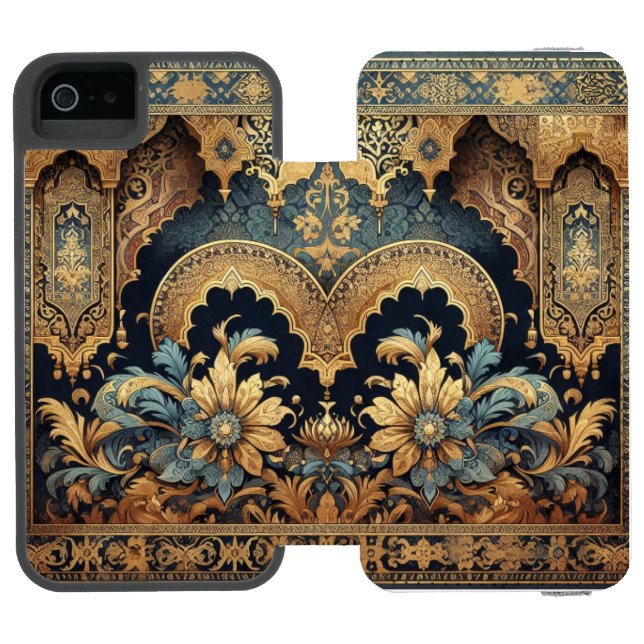 Coque Portefeuille Incipio Pour iPhone Boîtier de portefeuille Golden Arabesque iPhone 6 (Folio Ouvert)