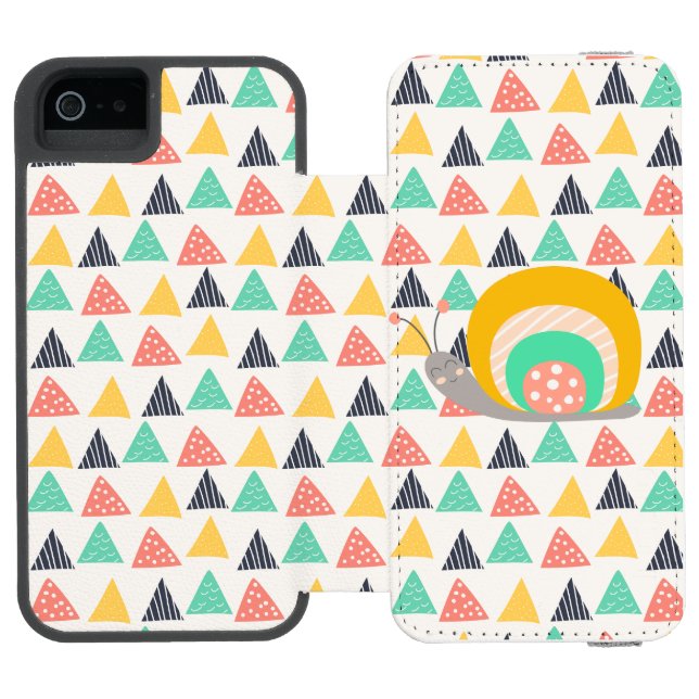 Coque Portefeuille Incipio Pour iPhone Bon escargot sur les triangles (Folio Ouvert)