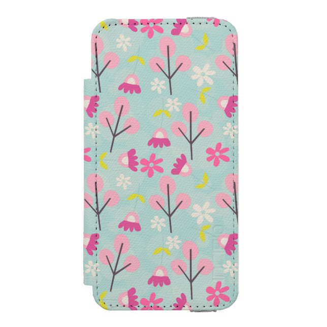 Coque Portefeuille Incipio Pour iPhone Bunnies et fleurs roses (Folio Devant)