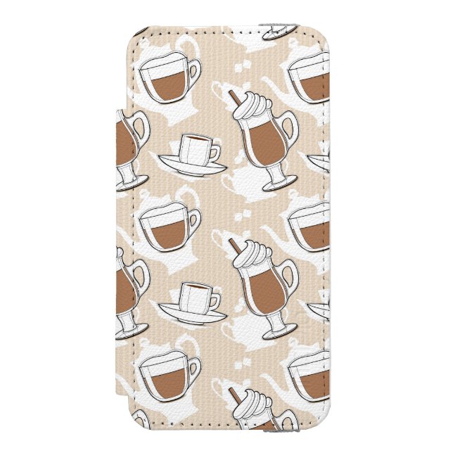 Coque Portefeuille Incipio Pour iPhone Café, motif doux (Folio Devant)