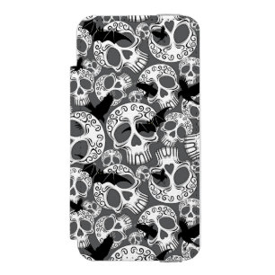 Coque-portefeuille iPhone 5 Incipio Watson™ Calaveras décoratives Halloween
