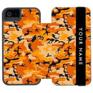 Coque-portefeuille iPhone 5 Incipio Watson™ Camouflage Orange Personnalisez Votre Nom