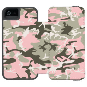 Coque-portefeuille iPhone 5 Incipio Watson™ Camouflage rose et vert, Militaire, Armée
